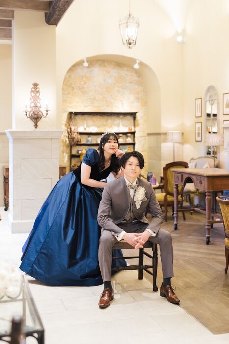 画像4434：ネイビー＆ブラックのプリンセスドレス
